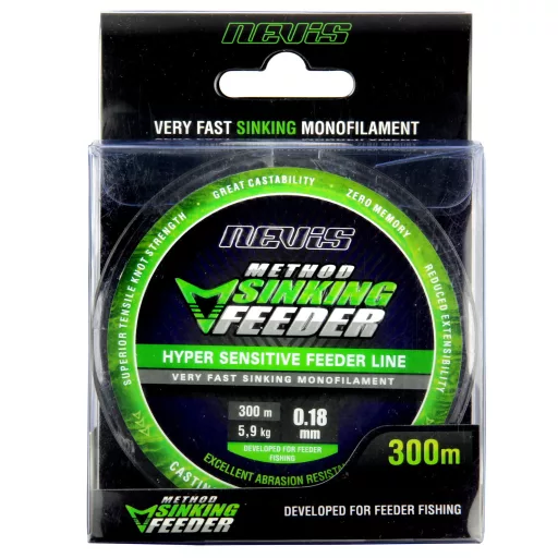 Nevis Method süllyedő Feeder 0,22 mm 300 m fekete monofil főzsinór