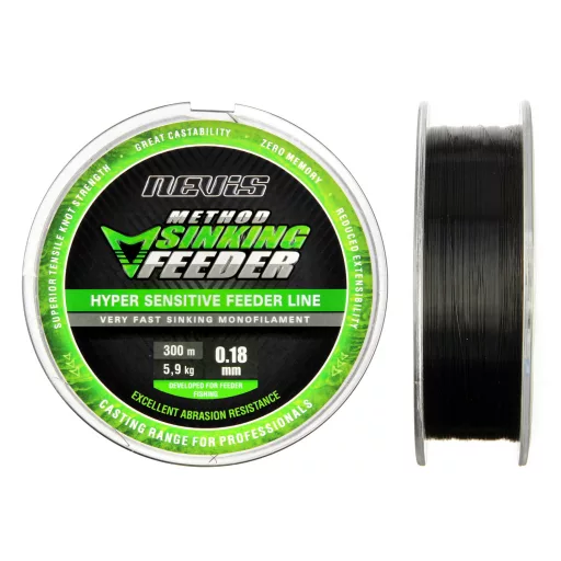 Nevis Method süllyedő Feeder 0,22 mm 300 m fekete monofil főzsinór