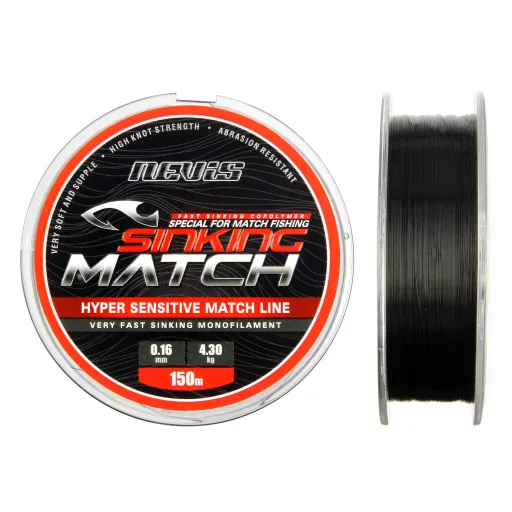 Nevis süllyedő Match 0,22 mm 150 m fekete monofil főzsinór
