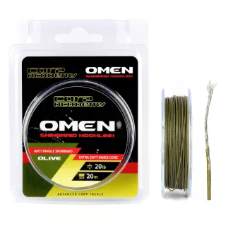  Carp Academy Omen Skinbraid Olive 20 m 20 lb fonott előkezsinór