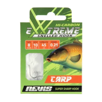 Nevis pontyozó 6-os 45 cm előkötött horog 10 db/csomag