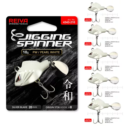 Reiva Jigging Spinner PW (gyöngyház fehér) 18 g tail spinner