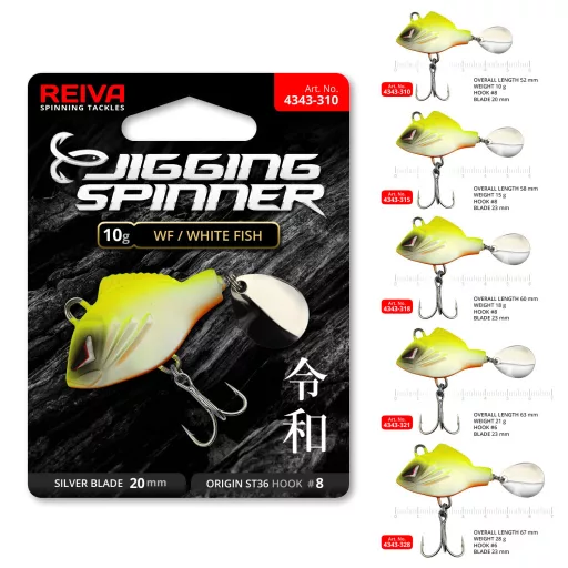 Reiva Jigging Spinner WF (fehér Fish) 15 g tail spinner