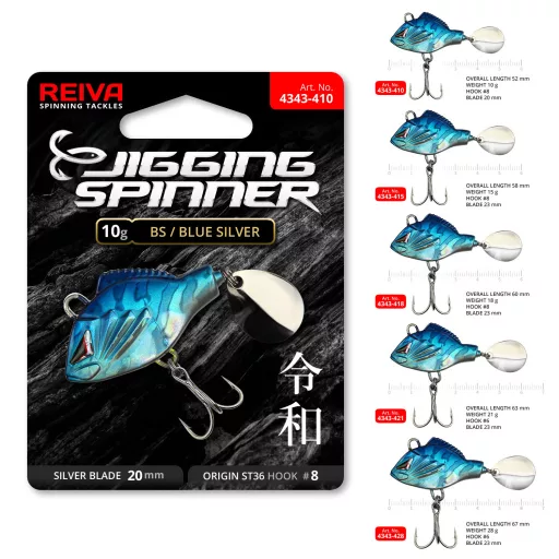 Reiva Jigging Spinner BS (kék ezüst) 21 g tail spinner