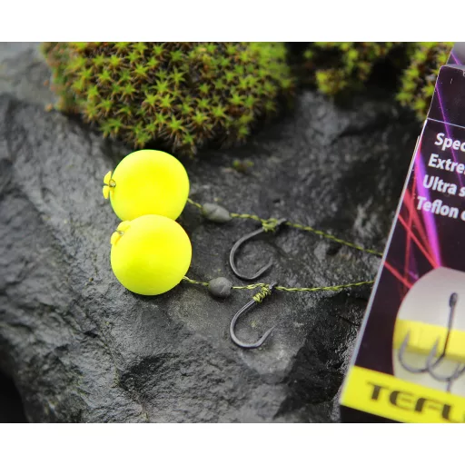 Carp Academy Teflon XS 1-es fekete bojlis szakállas horog 10 db/csomag