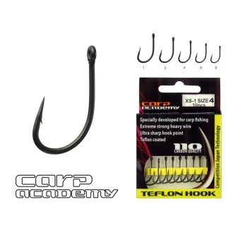   Carp Academy Teflon XS-1 2-es fekete bojlis szakállas horog 10 db/csomag