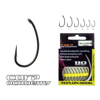   Carp Academy Teflon XS-4 2-es fekete bojlis szakállas horog 10 db/csomag