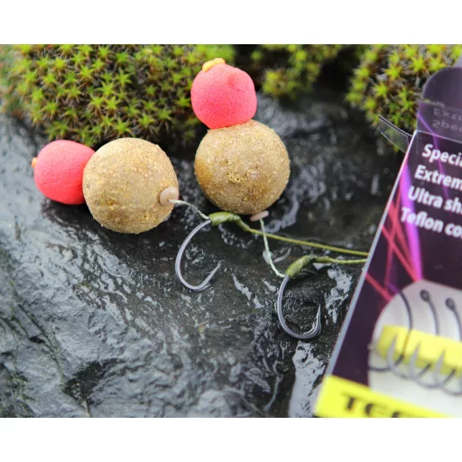 Carp Academy Teflon XS-4 2-es fekete bojlis szakállas horog 10 db/csomag