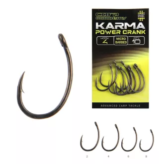   Carp Academy Karma Power Crank 6-os fekete bojlis szakállas horog 10 db/csomag