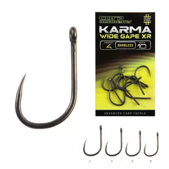   Carp Academy Karma Wide Gape XR 6-os fekete bojlis szakáll nélküli horog 10 db/csomag