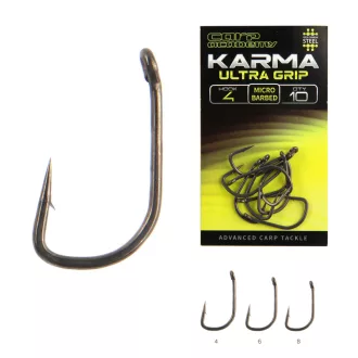   Carp Academy Karma Ultra Grip 4-es fekete bojlis szakállas horog 10 db/csomag