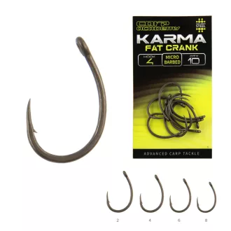   Carp Academy Karma Fat Crank 6-os fekete bojlis szakállas horog 10 db/csomag