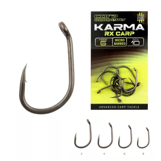   Carp Academy Karma RX Carp 4-es fekete - teflon bojlis szakállas horog 10 db/csomag