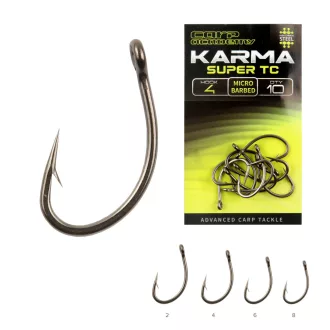   Carp Academy Karma Super TC 6-os fekete bojlis szakállas horog 10 db/csomag
