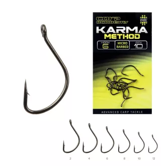   Carp Academy Karma method 8-as fekete füles szakállas horog 10 db/csomag