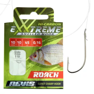   Nevis Bodorkázó 10-es 0,16 mm / 45 cm szakállas előkötött horog 10 db/csomag