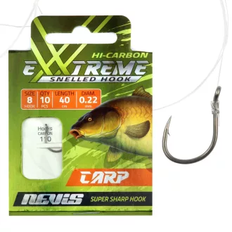   Nevis ponty 10-es 40 cm szakállas előkötött horog 10 db/csomag