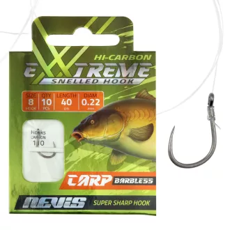   Nevis ponty 6-os 40 cm szakáll nélküli előkötött horog 10 db/csomag