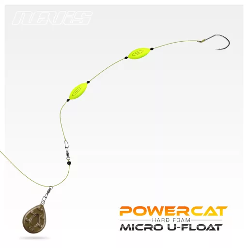 Nevis Powercat micro U-float 1,5 g sárga fluo sárga úszó 2 db/csomag