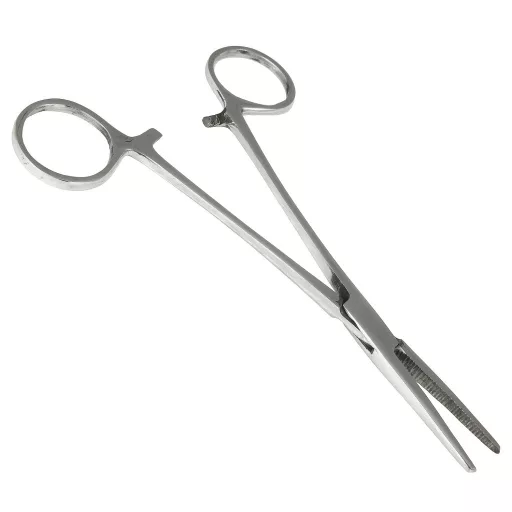 Nevis Horogkiszedő csipesz 20 cm egyenes 3110 ezüst érfogó csipesz