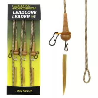   Carp Academy Run Rig 35 lb 75 cm világosbarna ólombetétes szerelék csúszó ólomrögzítéssel 3 db/csomag