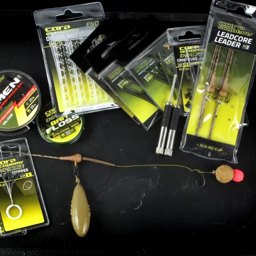 Carp Academy Run Rig 35 lb 75 cm világosbarna ólombetétes szerelék csúszó ólomrögzítéssel 3 db/csomag