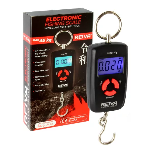 Reiva Elektromos mérleg 45 kg horgászmérleg