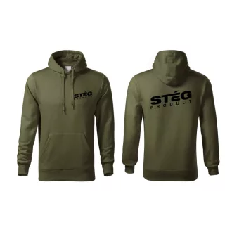 Stég Product kapucnis zöld XL pulóver
