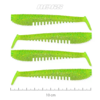   Nevis Impulse Shad Flash chartreuse 10 cm 6,92 g 4 db/csomag gumihal