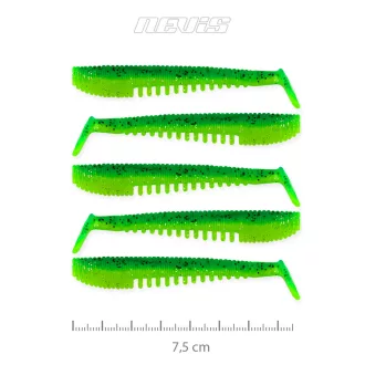   Nevis Impulse Shad Poison zöld 7,5 cm 3,05 g 5 db/csomag gumihal