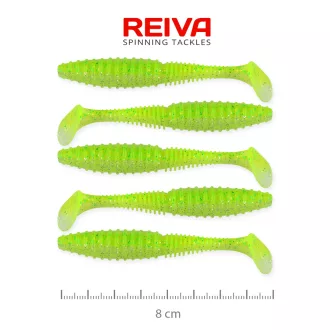   Reiva Zander Power Shad Flash chartreuse 8 cm 3,18 g 5 db/csomag gumihal