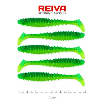   Reiva Zander Power Shad Poison zöld 8 cm 3,18 g 5 db/csomag gumihal