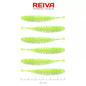   Reiva Tiny Worm Flash chartreuse 6 cm 1,1 g 6 db/csomag lágy műcsali