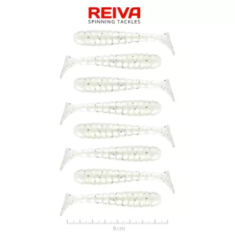 Reiva Stream Shad gyöngyház fehér Dots 8 cm 5,9 g gumihal