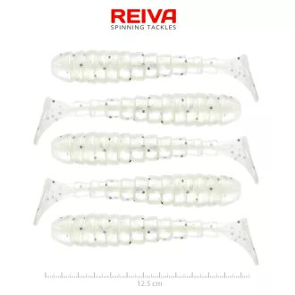   Reiva Stream Shad gyöngyház fehér Dots 12,5 cm 13,4 g gumihal