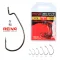 Reiva offset Worm Big eye 2/0-s fekete szakállas offset horog 5 db/csomag
