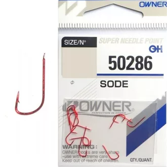 Owner Sode piros 50286 10-es lapkás szakállas horog