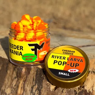   Feedermánia River Larva Cheddar Cheese Small (cheddar sajt-vajsav) 30 g pop-up csali 7–8 mm