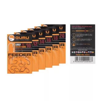   Guru Feeder Special XS 14-es fekete nikkel lapkás szakállas horog 10 db/csomag