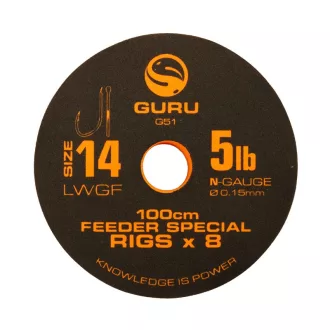   Guru Lwgf feeder Special 100 cm 10-es szakállas előkötött horog 8 db/csomag