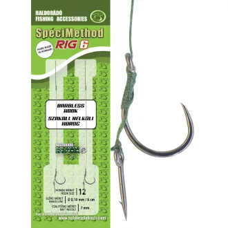   Haldorádó SpéciMethod Rig6 fonott 7 mm 12-es szakáll nélküli előkötött horog