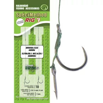   Haldorádó SpéciMethod Rig7 fonott 7 mm 10-es szakáll nélküli előkötött horog