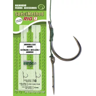   Haldorádó SpéciMethod Rig9 fonott 10 mm 10-es szakáll nélküli előkötött horog