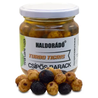   Haldorádó Turbo Tigris Üveges Tigrismogyoró Csípős Barack horogra való tigrismogyoró 130 g