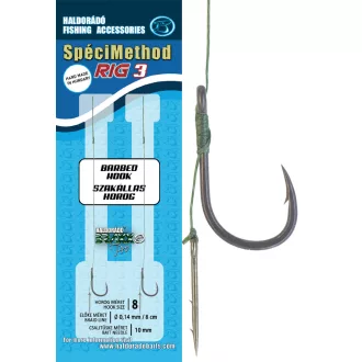   Haldorádó SpéciMethod Rig3 fonott 10 mm 8-as szakállas előkötött horog
