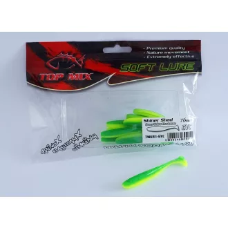 Top Mix Shiner Shad zöld-sárga chartreuse 7,6 cm gumihal