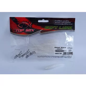 Top Mix Shiner Worm fehér gyöngyház 6 cm lágy műcsali