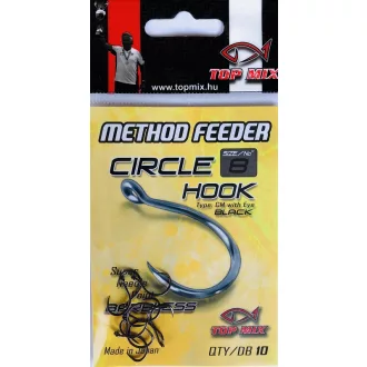   Top Mix method feeder Circle 8-as füles szakáll nélküli horog