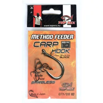   Top Mix method feeder Carp 10-es füles szakáll nélküli horog