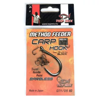   Top Mix method feeder Carp 12-es füles szakáll nélküli horog